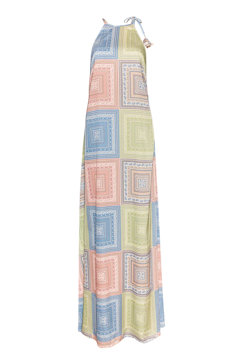 Sorella Pastel Mosaic Satin Maxi Dress