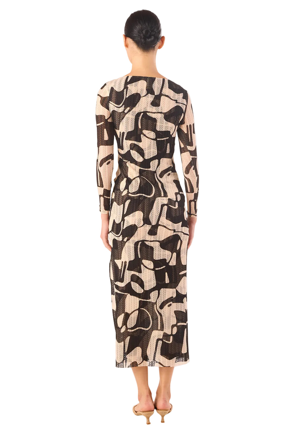 Marlowe Marble Print Knit Midi Dress
