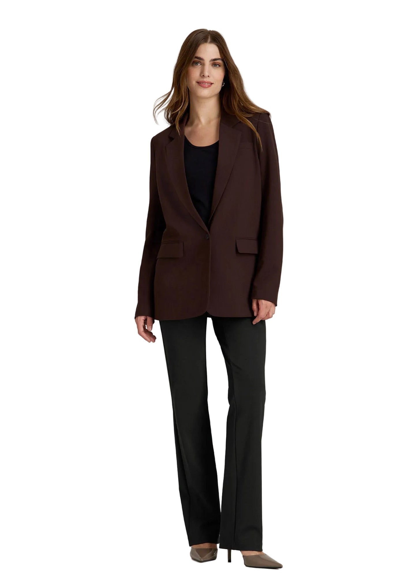 Boyfriend Fit Single-Button Blazer for Tall Women