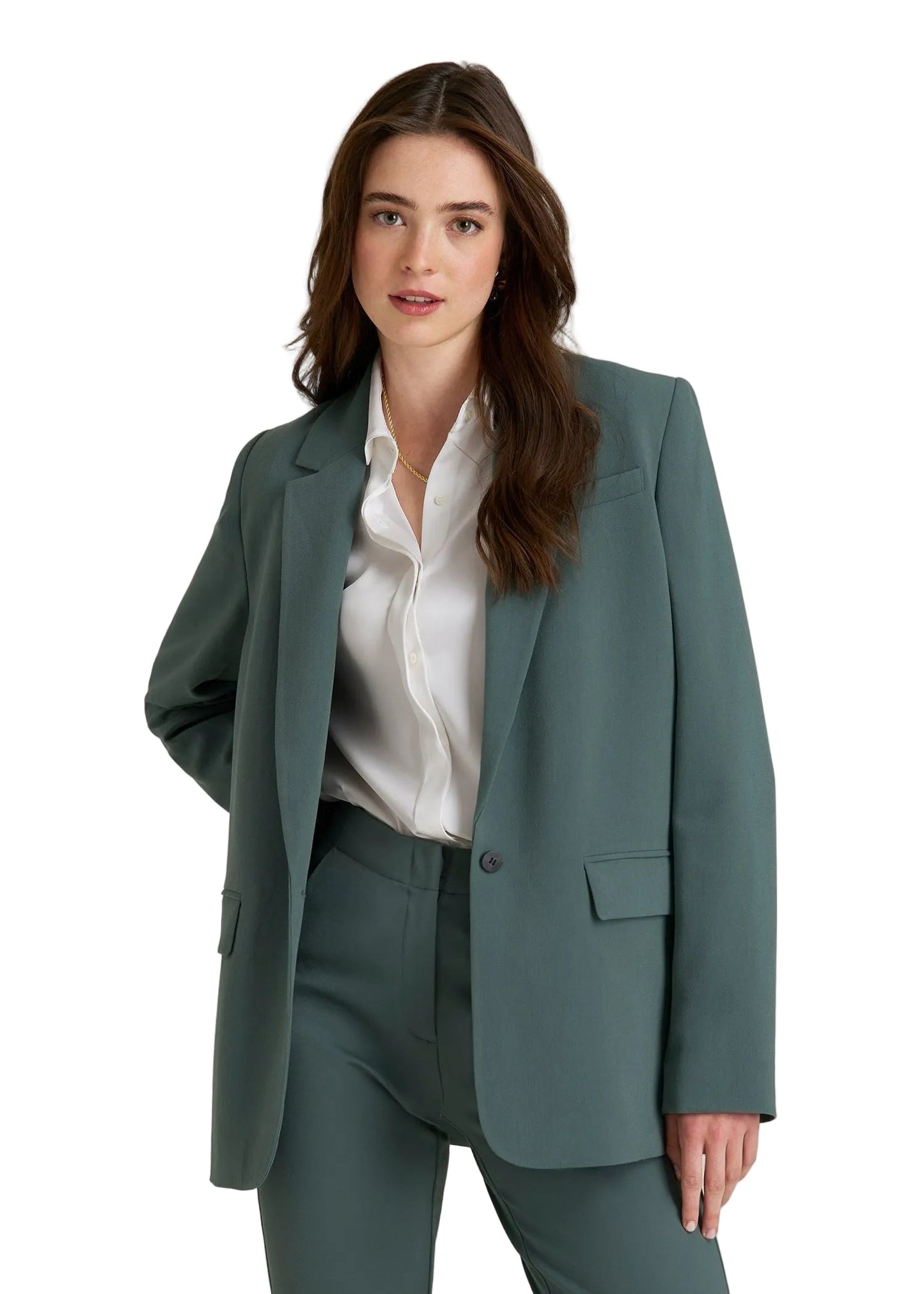 Relaxed Single-Button Blazer