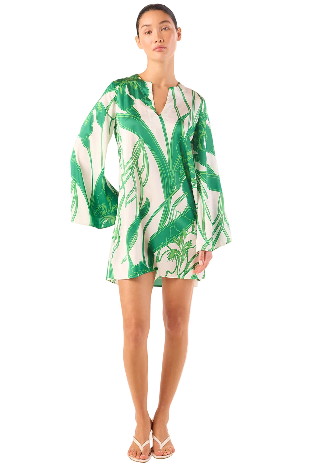 Isla Iris Print Satin Mini Dress