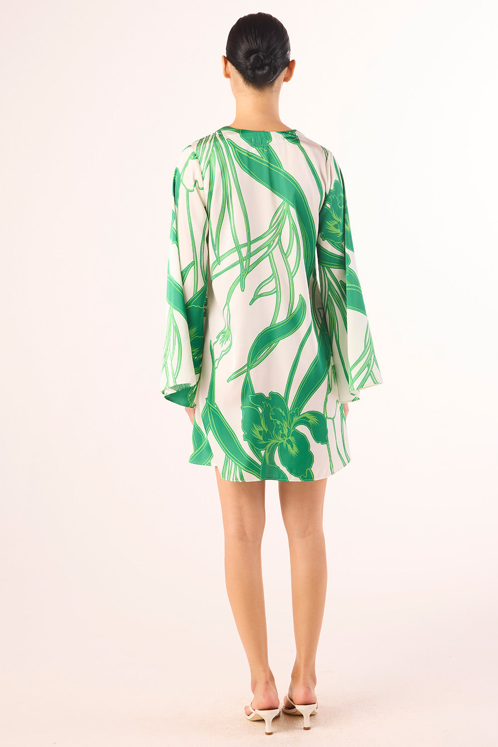 Isla Iris Print Satin Mini Dress