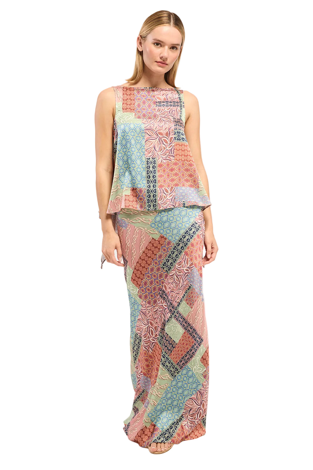 Zahara Satin Scarf Hem Top