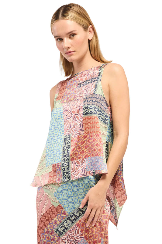 Zahara Satin Scarf Hem Top