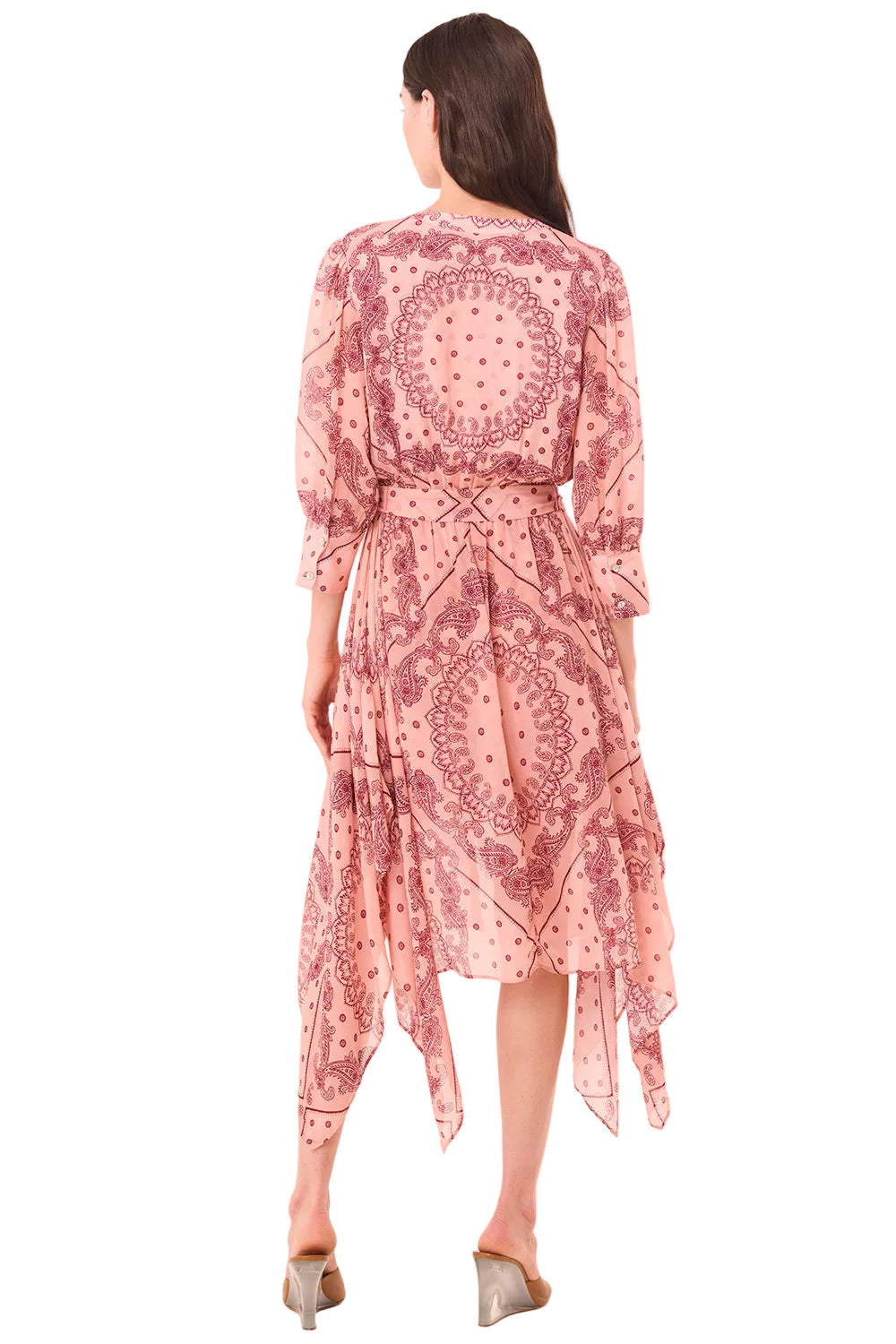 Rosalie Bandana Print Handkerchief Midi Dress