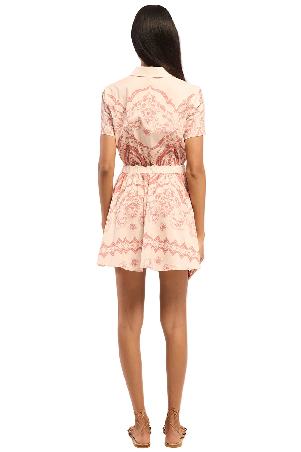 Rosalie Ceramic Print Mini Shirt Dress
