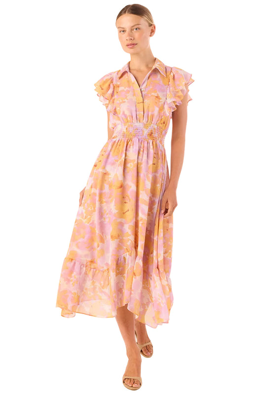 Bloomwater Ruffle Midi Dress
